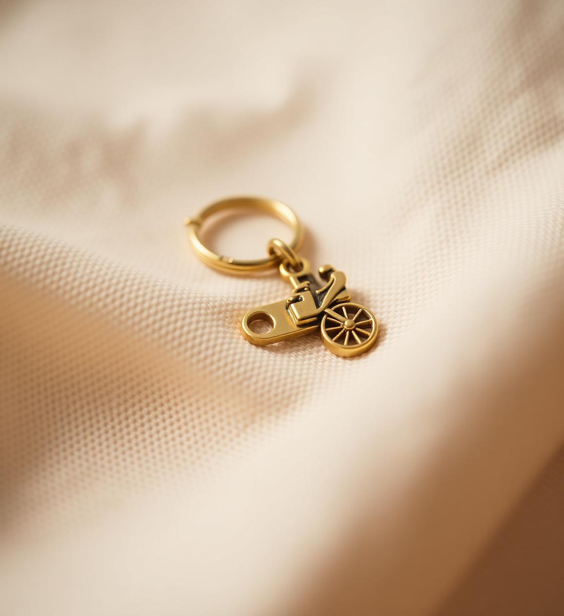 Brass Trishaw Keychain