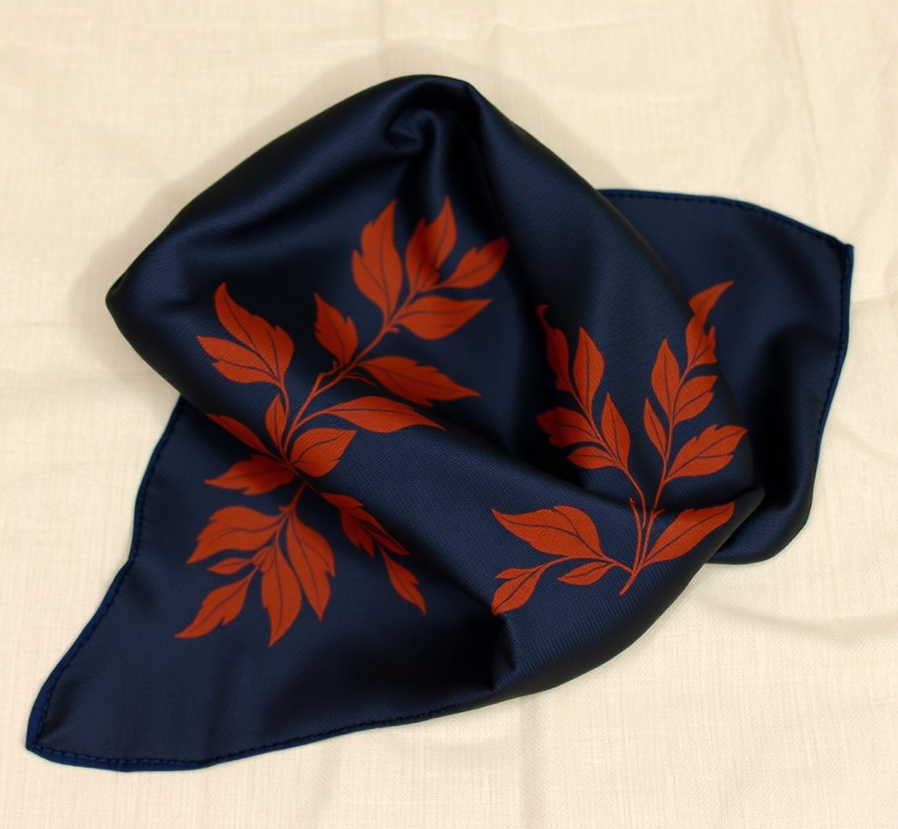 Indigo Frond Silk Scarf